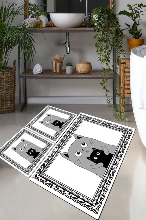 Mijölnir Juego de alfombrillas de baño Mom Cat Multicolor Mijölnir Juego de alfombrillas de baño Mom Cat Multicolor